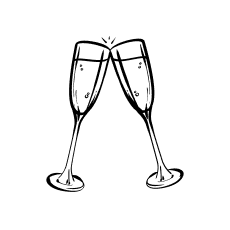 Champagne glasses icon